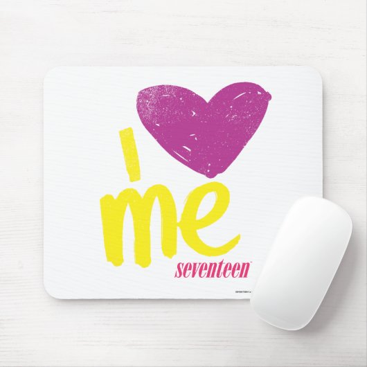 Herz I ich lila/Gelb Mousepad (Mit Mouse)