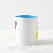 Herz I ich lila/Gelb Tasse (Zentrum)