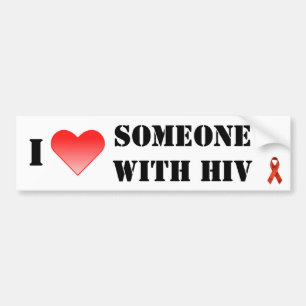 Herz I jemand mit HIV Autoaufkleber
