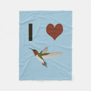 Herz I Kolibris Fleecedecke