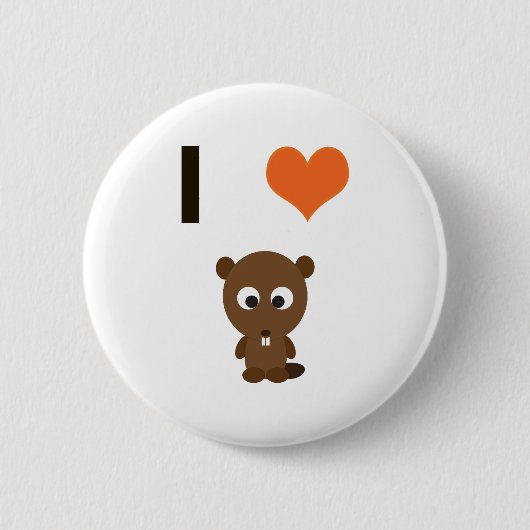 Herz I (Liebe) Biber Button (Vorderseite)