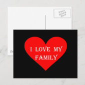 Herz I Liebe Meine Familie Postkarte (Vorne/Hinten)