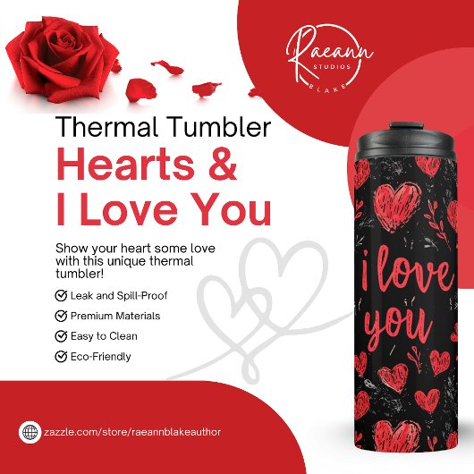 Herz & I Liebe Sie Thermal Tumbler Thermosbecher