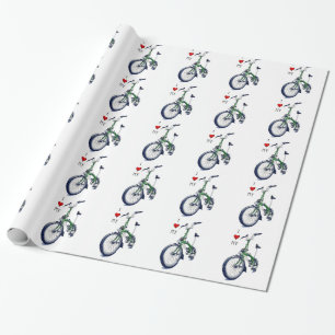 Herz I mein Brompton (Grün) Geschenkpapier