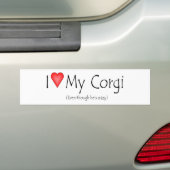 Herz I mein Corgi (obwohl er verrückt ist) Autoaufkleber (Auf Auto)