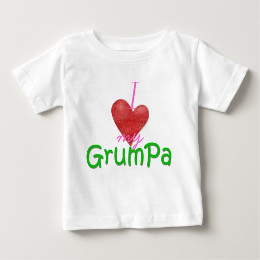 Herz I mein Grumpa Baby T-shirt (Vorderseite)
