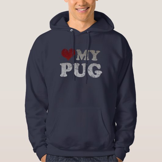 Herz I mein Mops Hoodie (Vorderseite)