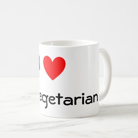 Herz, I, mein Vegetarier Kaffeetasse (VorderseiteRechts)