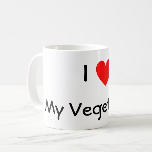 Herz, I, mein Vegetarier Kaffeetasse (Vorderseite Links)