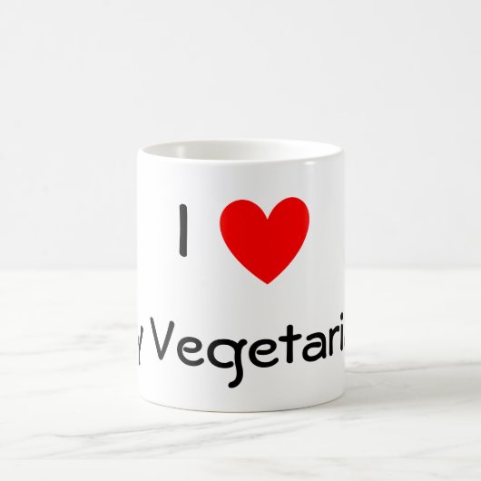 Herz, I, mein Vegetarier Kaffeetasse (Mittel)