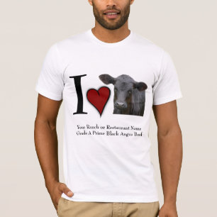Herz I schwarzes Angus-Rindfleisch T-Shirt