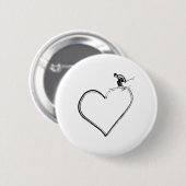 Herz Ich liebe Ski Button (Vorne & Hinten)