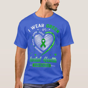 Herz Ich trage Grün für Mental Health Awareness Mo T-Shirt