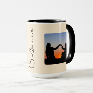 Herz Ihr Name Foto Schriftzug Individuelle Geschen Tasse