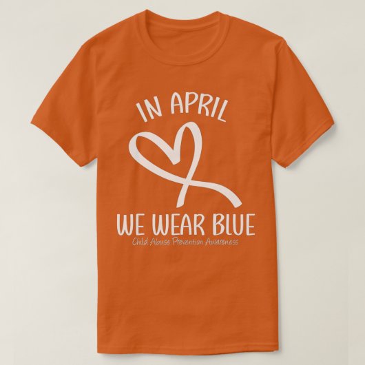 Herz im April tragen wir blauen Kindesmissbrauch P T-Shirt (Design vorne)