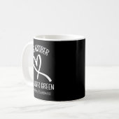 Herz im Oktober Wir tragen grünes Zwergbewusstsein Kaffeetasse (Vorderseite Links)