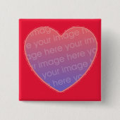 Herz im Rot mit Ihrem Foto Button (Vorderseite)