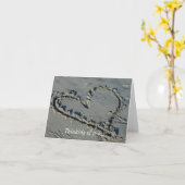 Herz im Sand denken Sie an Sie Karte (Gelbe Blume)