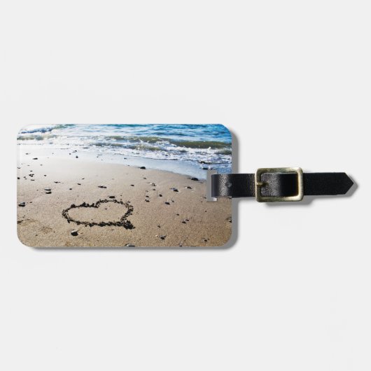 Herz im Sand-Gepäckanhänger Gepäckanhänger (Vorderseite horizontal)