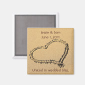 Herz im Sand Magnet (Vorderseite/Rückseite)