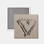 Herz im Sand Magnet (Vorderseite/Rückseite)