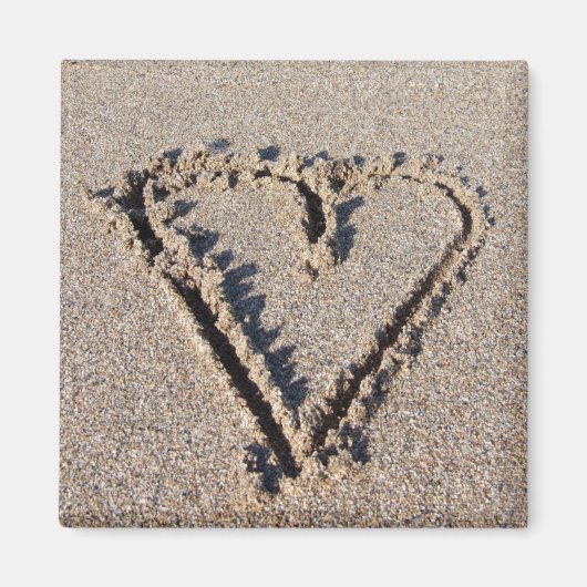 Herz im Sand Magnet (Vorne)