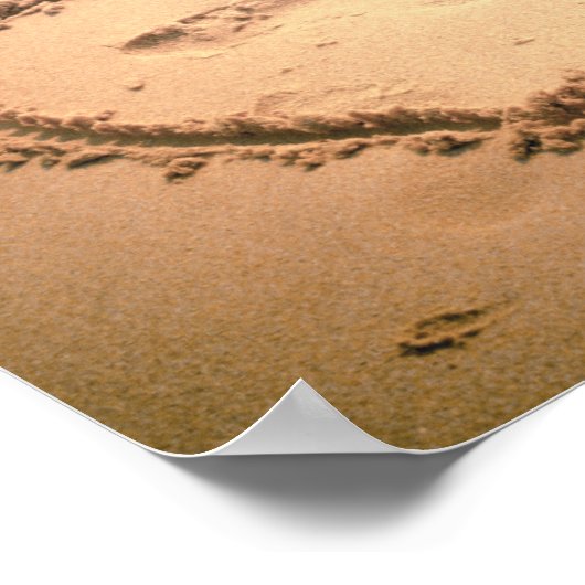 Herz im Sand Poster (Ecke)