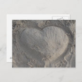 Herz im Sand Postkarte (Vorne/Hinten)