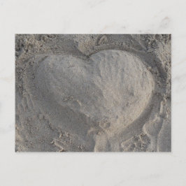 Herz im Sand Postkarte