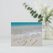 Herz im Sand "Save the Date" Save The Date (Stehend Vorderseite)