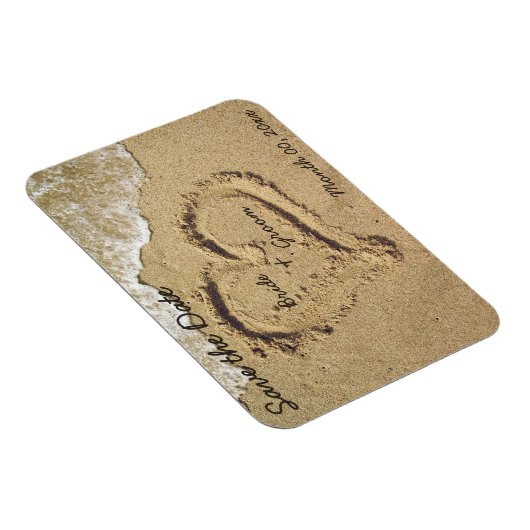 Herz im Sand Speichern der Datumsmagnete Magnet (Rechte Seite)