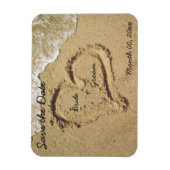 Herz im Sand Speichern der Datumsmagnete Magnet (Vertikal)