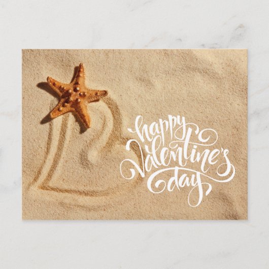 Herz im Sand. Valentinstag Postkarten (Vorderseite)