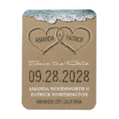 Herz im Sandstrand Speichern Sie die Datumsmagnete Magnet (Vertikal)