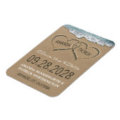 Herz im Sandstrand Speichern Sie die Datumsmagnete Magnet (Linke Seite)