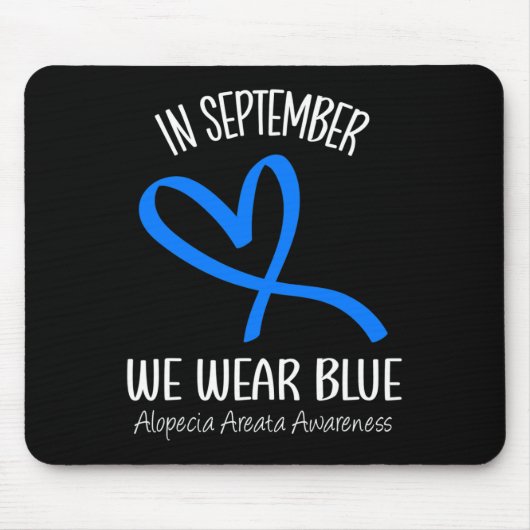 Herz im September tragen wir blaue Alopezie Areata Mousepad (Vorne)