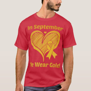Herz im September tragen wir Goldkrebs im Kindesal T-Shirt