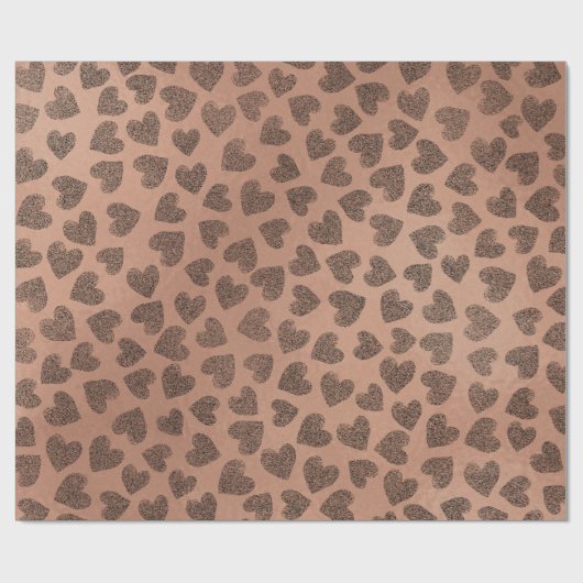 Herz Imitate Rose Kupfer Weiße Liebe Valentine Geschenkpapier (Flach)