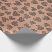 Herz Imitate Rose Kupfer Weiße Liebe Valentine Geschenkpapier (Ecke)