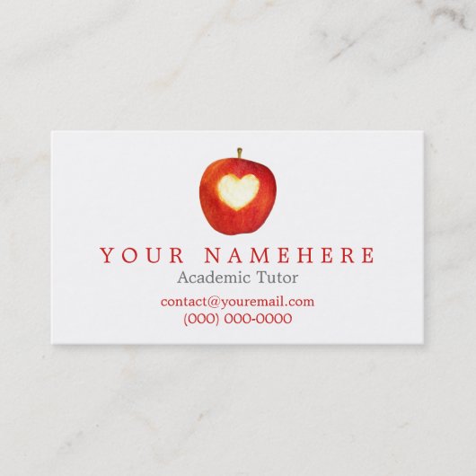 Herz in Apple-Visitenkarten Visitenkarte (Vorderseite)