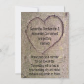 Herz in Baum gehauen, Save the Date (Rückseite)