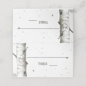 Herz in Bäumen mit Initialen Hochzeiten Platzkarte (Außenseite Aufgefaltet)