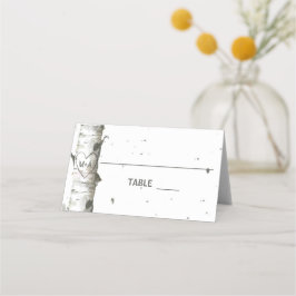 Herz in Bäumen mit Initialen Hochzeiten Platzkarte