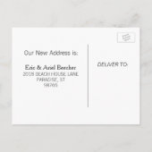 Herz in Beach Sand Neue Adresse Ankündigung (Rückseite)