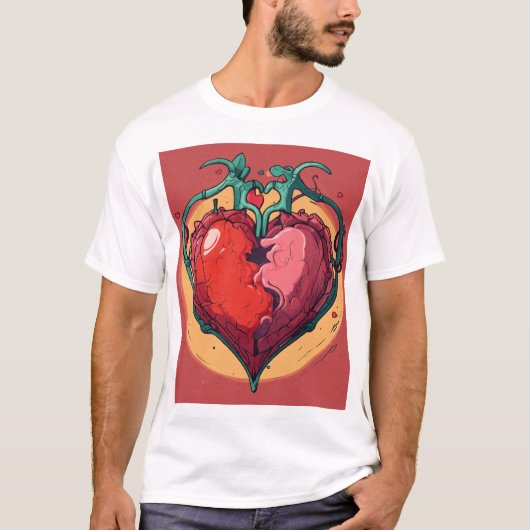 Herz in Blüte. T-Shirt (Vorderseite)