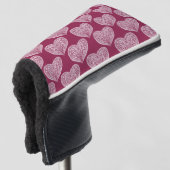 Herz in Burgund Golf Head Cover Headcover (3/4 Vorderseite)