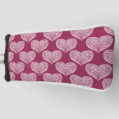 Herz in Burgund Golf Head Cover Headcover (Vorderseite)