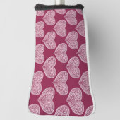 Herz in Burgund Golf Head Cover Headcover (Rotieren 90)