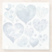 Herz in Delft Blue Glasuntersetzer (Rückseite)