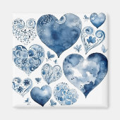 Herz in Delft Blue Magnet (Vorne)